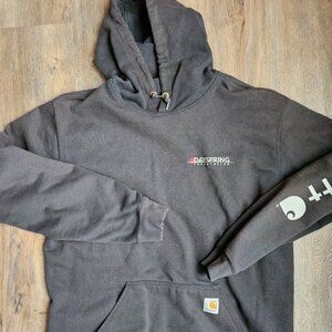 Carhartt K288 Black Hoodie Men's Large Tall Loose Fit Company Logo Workwear